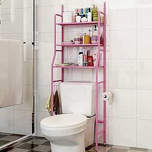 EXCELSIOR INTERNATIONAL 3 Shelf Bathroom Space Saver, Over The Toilet Rack, Bathroom Corner Stand Storage Organizer Accessories, The Washing Machine, Bathroom Tower Shelf- Pink Over The Toilet Rack, Bathroom Tower, Corner Stand, Toilet Rack, Over Toilet Storage, Bathroom Space Saver, Toilet Shelves, Over The Toilet, Shelf Bathroom