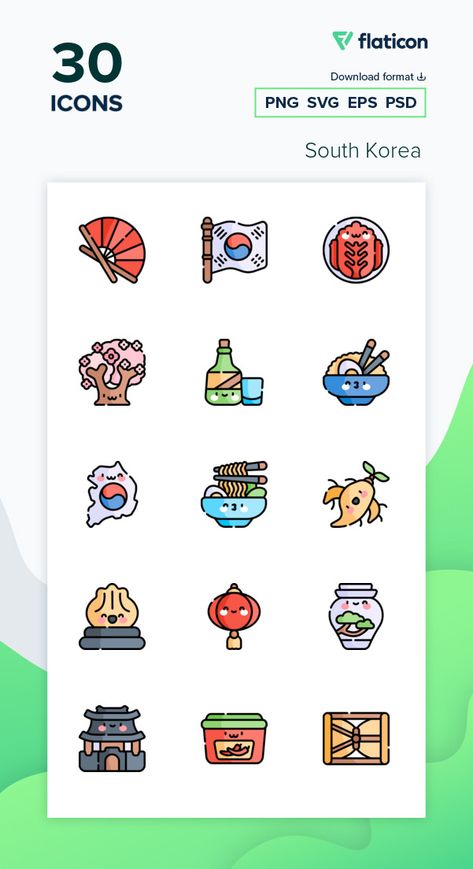 Korea Logo Design, Korea Logo, Korean Illustration, Korean Fabric, Design Apps, Korea Design, Free Icon Packs, Korean Traditional, Animated Icons