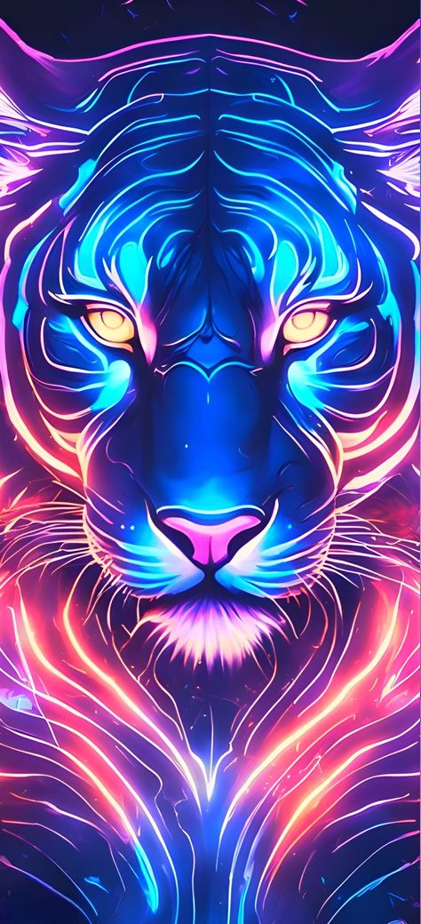 Neon Galaxy, Tiger Spirit Animal, Tiger Spirit, Cats Family, Tiger Artwork, Cats Photos, Wild Animals Pictures, Iphone Wallpaper Hipster, Big Cats Art