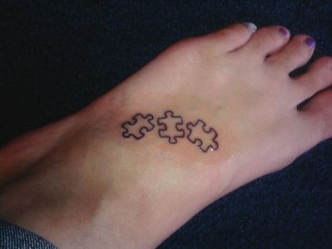 Getting this summer...one to represent each family member, since our thing is jigsaw puzzles. YAY! Puzzle Tattoo, Puzzle Piece Tattoo, Puzzle Tattoos, Awareness Tattoo, Sibling Tattoos, Pieces Tattoo, Up Tattoos, Time Tattoos, Family Tattoos