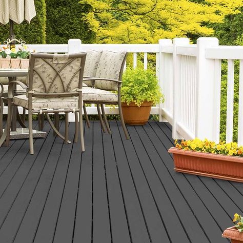 Wood Stain Colors - Find The Right Deck Stain Color For Your Project Grey Deck Stain, Grey Deck Paint, Exterior Wood Stain Colors, Deck Paint Colors, Deck Stain Colors, Grey Deck, Deck Stain, Deck Makeover, Deck Colors