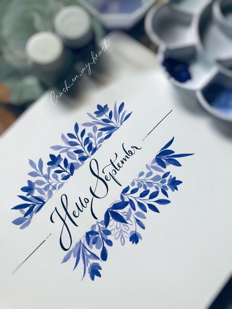 Floral Calligraphy Designs, Ideas For Calligraphy Background, Calligraphy With Flowers, Calligraphy Art Ideas, 2024 Calligraphy, Calligraphy Borders, Calligraphy Flowers, Floral Calligraphy, Boarders Designs For Projects