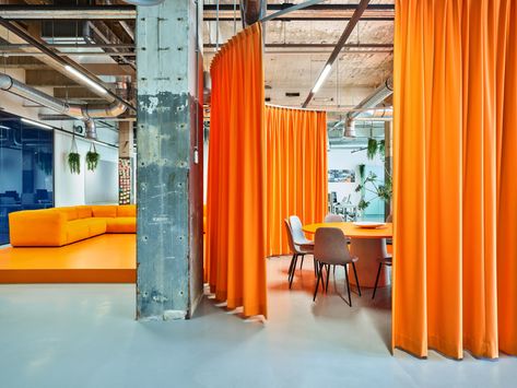 Gallery of Interior for Amber Office / Atelier van Berlo - 5 Open Concept Office, Orange Office, Glass Extension, Orange Interior, Open Office, Small Windows, 3 Bedroom Apartment, Architecture Office, Office Interior