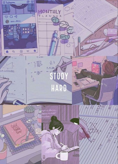 Purple Aesthetic Study Wallpaper, Asthetic Studying Wallpapers, Study Motivation Purple Aesthetic, Purple Biology Aesthetic, Study Vision Board Photos, Lofi Aesthetic Wallpaper Study, Purple Study Aesthetic, Study Art Anime, Pretty Wallpapers Tumblr