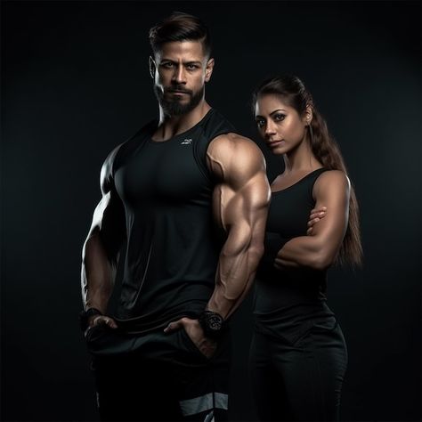 Premium Photo | Couples personal trainer gym trainer fitness Couple Workout Pictures, Fitness Couple Photoshoot, Couple Gym Pics, Fit Couples Pictures, Personal Trainer Photoshoot, Gym Pictures Ideas, Couples Fitness, Gym Poses, Fitness Shoot Ideas