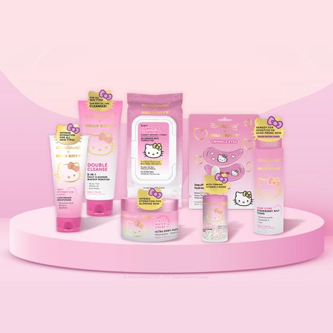 Hello Kitty Skin Care, Dewy Face, Double Cleanser, Shop Hello Kitty, Kitty Makeup, The Creme Shop, Creme Shop, Hello Kitty Makeup, Makeup Wipes