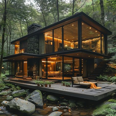 Design By Dorna (@aidesignbydorna) • Instagram photos and videos Dream Forest, Forest Retreat, Ideal House, Cabin Exterior, Dream Life House, Hygge Home, Forest House, Dream House Exterior, Stylish Home Decor