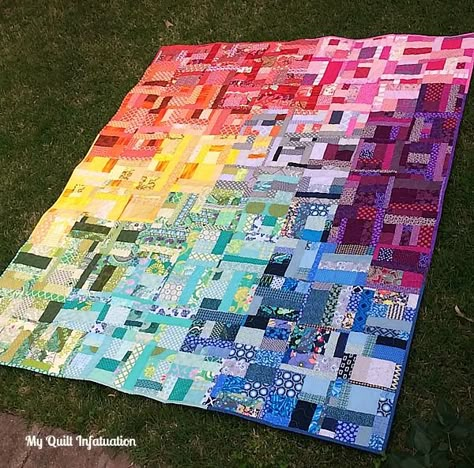 Crazy Quilt Patterns, Crumb Quilting, Crumb Quilts, Rainbow Quilts, Watercolor Quilt, Crumb Quilt, Improv Quilts, Baby Quilt Ideas, Crazy Quilt Blocks