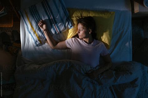 Woman Sleeping In Bed, Bed Top View, Sleeping Pose, Woman Sleeping, Sleeping Man, Bed Scene, Bed At Night, Bedroom Scene, Sleeping Women