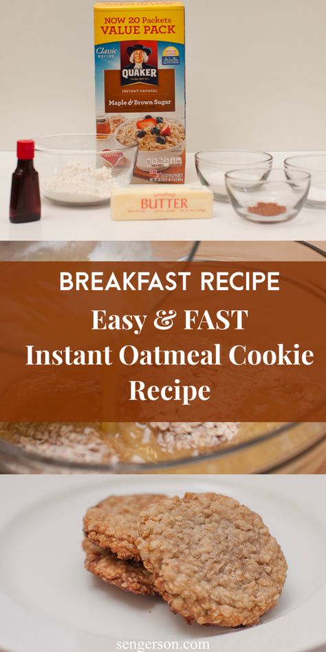 Oatmeal Cookies Breakfast, Instant Oatmeal Recipes, Instant Oatmeal Cookies, Instant Oatmeal Packets, Quaker Instant Oatmeal, Breakfast Cookie, Oatmeal Breakfast Cookies, Breakfast Cookie Recipe, Oatmeal Packets