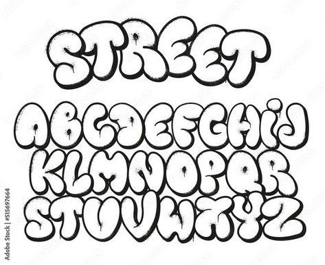 Graffiti Font Bubble Alphabet Letters Download font collection #fonts 1080 Alphabet Design Fonts, Spray Paint Font, Bubble Graffiti, Graffiti Alphabet Fonts, Fancy Fonts Alphabet, Free Graffiti Fonts, Cursive Fonts Alphabet, Lettrage Chicano, Bubble Letters Alphabet