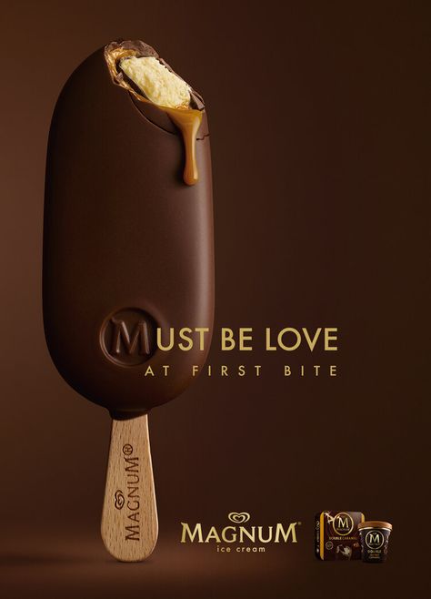 Magnum Ice Cream, Ice Cream Popsicle, Ice Cream Poster, Product Poster, Poster Advertising, Graphic Design Brochure, Graphisches Design, Creative Advertising Design, Publicidad Creativa