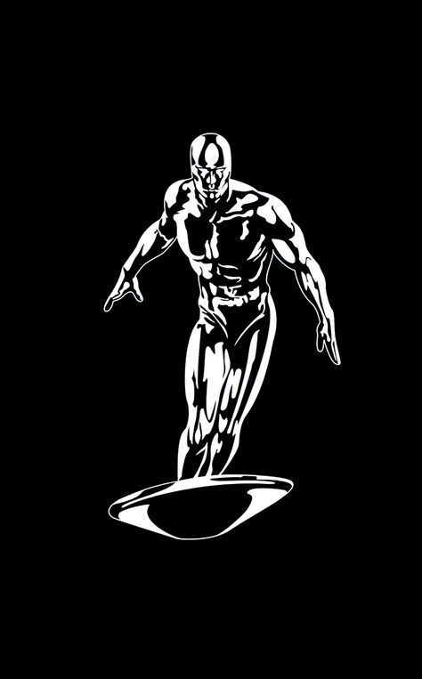 Silver Surfer Tattoo Ideas, Silver Surfer Tattoo, Surfer Wallpaper, Silver Surfer Wallpaper, Modelling Reference, Surfer Artwork, Surfer Tattoo, Silver Surfer Comic, Drawing Marvel