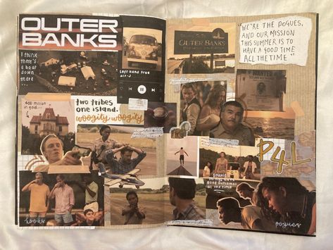 #outerbanks #journal #scrapbook #obx Outer Banks Journal, Movie Journal, Banks Journal, Film Journal, Scrapbook Background, Journal Book, Journal Scrapbook, Journal Inspo, Journal Diary