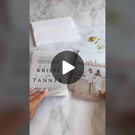 TikTok · itsKristiii Live Painter, Vellum Overlay, Engagement Invitation Cards, Wedding Content, Diy Save The Dates, Vellum Cards, Zazzle Wedding, Socal Wedding, Save The Date Photos