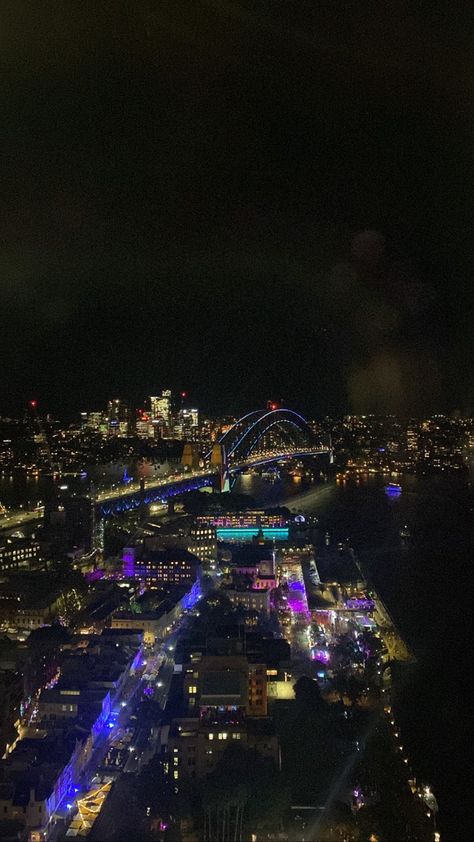 Sydney Night Aesthetic, Sydney Australia Aesthetic, Sydney At Night, Melbourne Australia City, City View Night, City View Apartment, Nyc Night, Pretty View, Sydney Travel