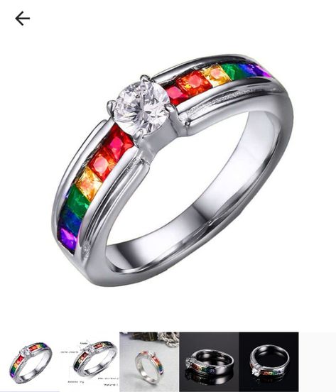 Pride Promise Ring Rainbow Wedding Band, Rainbow Promise, Equality Pride, Pride Jewelry, Pride Wear, Pride Jewellery, Wedding Engagement Rings, Rainbow Wedding, Pride Outfit