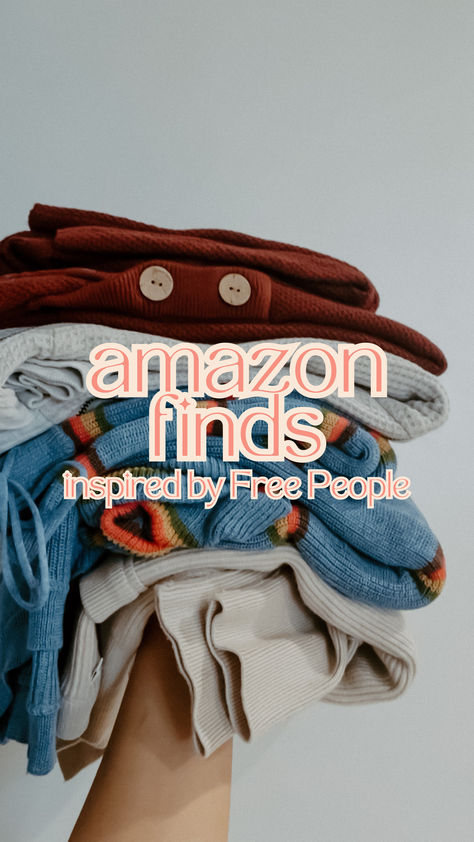 Stack of clothes from Amazon that are look-alikes for Free People styles. Easy Casual Fall Outfits, Colorful Boho Clothes, Athletic Boho Style, Outdoorsy Style Women Outfits, Boho Outfits Amazon, Free People Outfit Inspiration, Boho Amazon Outfits, Amazon Trendy Clothes, Aztec Inspired Fashion