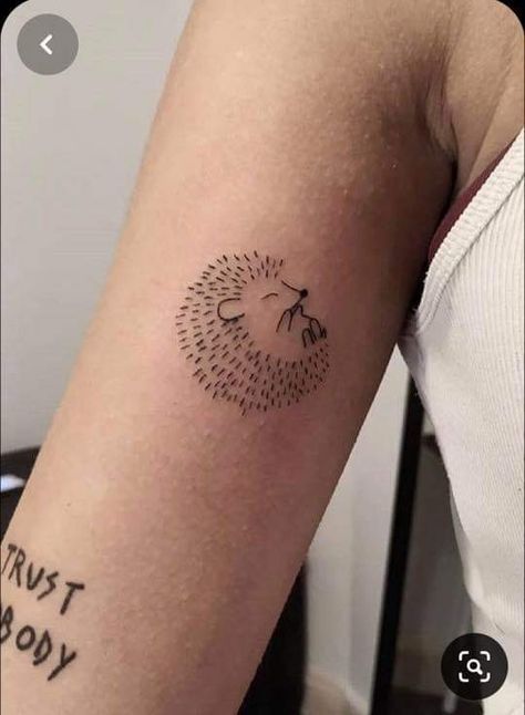 Hedgehog Tattoo Ideas, Hedgehog Tattoo, Harry Tattoos, Stick Tattoo, Stick Poke Tattoo, Wolf Tattoo Sleeve, Stick N Poke, Sharpie Tattoos, Mushroom Tattoos