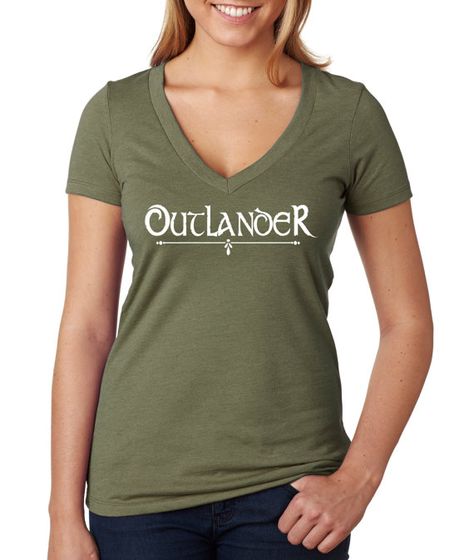 Outlander Women's V Neck T Shirt Fandom Book by ParadigmShiftTees Tunic Tops For Leggings, Below The Knee Dresses, Chiffon Shirt Blouse, 1950 Fashion, Womens Summer Shorts, Formal Cocktail Dress, Red Cocktail Dress, Basic Long Sleeve, Casual Tank Tops