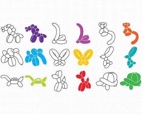 Easy Balloon Animals, Shrinks Dink, Butterfly Balloon, Horse Balloons, Dog Balloon, Twisting Balloons, Butterfly Balloons, Svg Butterfly, Easy Animal Drawings