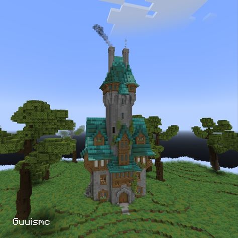 Azure Medium Castle - Better for duo player - Survival Friendly - Download available on patreon - link in my bio #minecraft #minecraftbuilds #minecrafthouse #minecraftideas #minecraftdesign #minecrafter Minecraft Designs, Minecraft Houses, Minecraft, Castle, Quick Saves