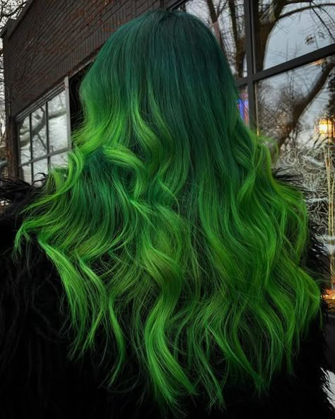 Neon Green Hair Dye, Neon Green Hair, Underneath Hair Color Ideas, Underneath Hair Color, Dark Green Hair, Green Hair Dye, Hair Colour Inspo, Hairstyle Examples, Underneath Hair