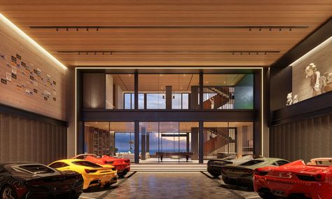 Luxurious Garage, Luxury Car Garage, Architecture Set, Ultimate Garage, Luxury Garage, Garage Tool Storage, Gallery Ideas, Modern Garage, Home Building Design