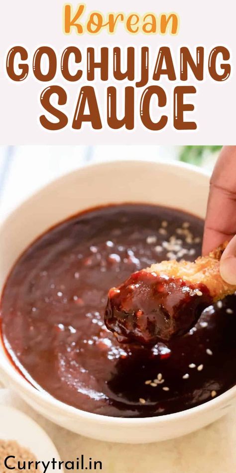 Gochujang Recipe, Korean Bbq Sauce, Wing Sauce Recipes, Chili Sauce Recipe, Gochujang Sauce, Homemade Sauce Recipes, Sweet And Spicy Sauce, Dipping Sauces Recipes, Spicy Korean