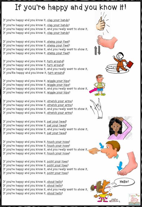 "If You're Happy and You Know It" is a popular repetitive children's song. The song originated in 1916 and is supposed to belong to the public domain, although many of the different versions of the song are still protected by copyright law.[citation needed] It has, like many familiar childhood cantations, been altered in various ways over the years for various uses. If Youre Happy And You Know It Song, If You’re Happy And You Know It, Please And Thank You Song, If You Are Happy And You Know It Song, If You Happy And You Know It Song, Action Songs For Children, Preschool Action Songs, Transition Songs For Preschool, Childhood Songs