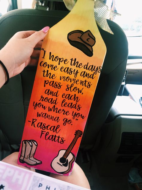 Rascal flatts lyrics country music sorority paddle design Sorority Paddles Country, Cowgirl Sorority Paddle, Cowboy Boot Sorority Paddle, Country Paddle Sorority, Blue Paddle Sorority, Paddle Designs, Purple Paddle Sorority, Rascal Flatts Lyrics, Paddle Sorority