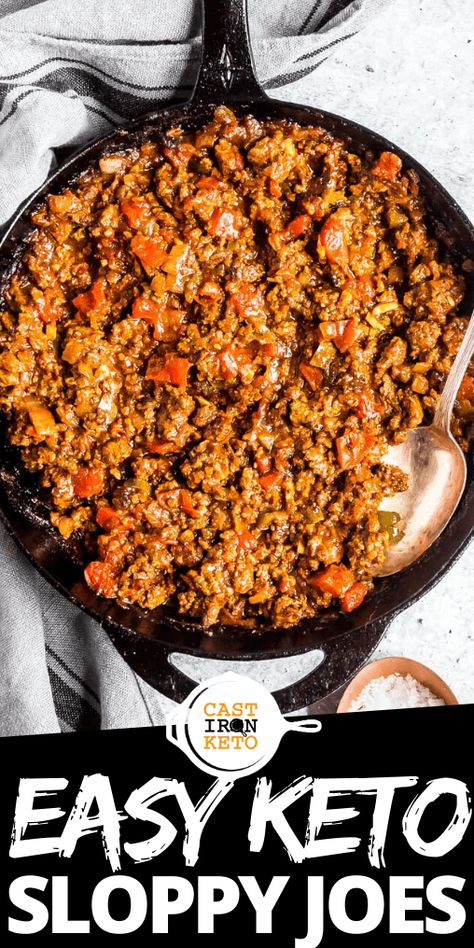 Keto Sloppy Joes, Keto Ground Beef Recipes, Keto Ground Beef, Keto Beef Recipes, Sloppy Joes Recipe, Recetas Keto, Sloppy Joe, Low Carb Diet Recipes, Healthy Low Carb Recipes