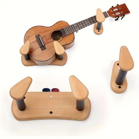 Split Wooden Guitar Holder Wall mounted Guitar Display Stand - Temu Wood Display Shelf, Bass Violin, Guitar Wall Mount, Guitar Hook, Guitar Display, Supply Room, Wooden Guitar, Guitar Hanger, Wall Holder