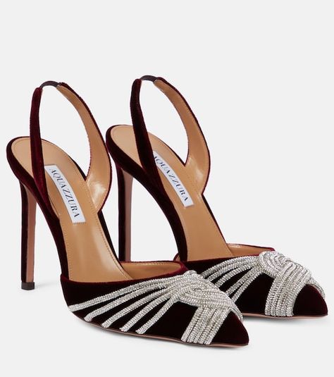 Very High Heels, Jeweled Shoes, Aquazzura Shoes, Good Business, Wedding Party Dress, Strap Pumps, Evening Shoes, Slingback Heel, Shoes Leather