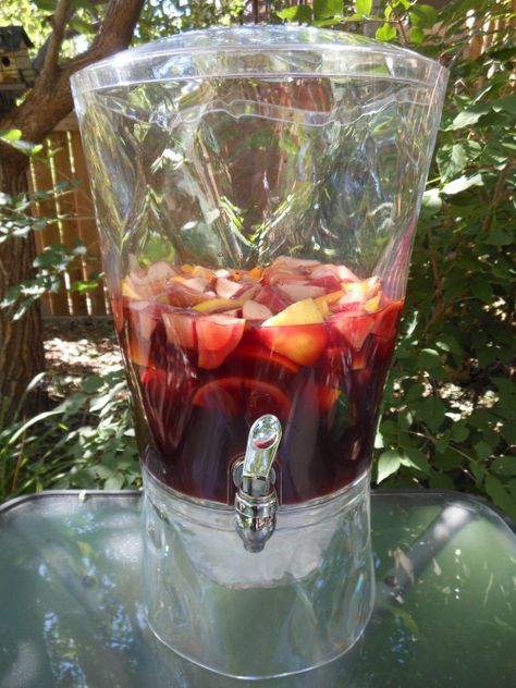 Large batch Sangria recipe. Remember to discard old fruit from batch of Sangria, and add fresh fruit before serving! This is important. Gallon Sangria Recipe, Batch Sangria Recipe, Batch Sangria, Sangria Punch, Red Sangria Recipes, Easy Sangria Recipes, Sangria Bar, How To Make Sangria, Christmas Sangria