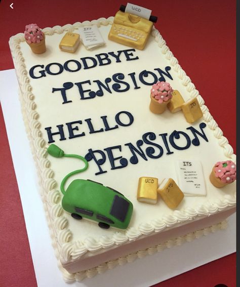 Goodbye Tension Hello Pension Cake, 60th Birthday And Retirement Party, Retirement Cakes Ideas For Women Teacher, School Retirement Cake, Principal Retirement Cake, Purple Retirement Cake, Men’s Retirement Cake, Retirement Cake Ideas For Men Dads, Retirement Cake Ideas For Women Mom