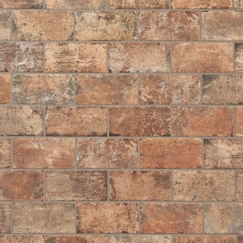 Brick Look Tile | Floor & Decor Brick Look Porcelain Tile, New York Chelsea, Brown Tile, Rustic Brick, Brick Look Tile, Old Brick Wall, Italian Aesthetic, Brick Paneling, Floor And Decor