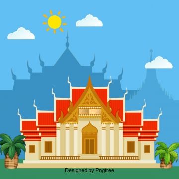 Temple Cartoon Background, Temple Cartoon, Temple Png, Building Png, Castle Cartoon, Thailand Temple, Temple Building, Temple Thailand, Thai Temple