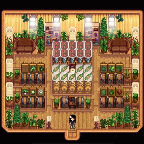 Stardew Valley Outdoor Storage, Sdv Decoration Ideas, Stardew Valley Big Shed Ideas, Stardew Valley Early Farm Layout, Stardew Valley Pond Layout, Stardew House Exterior, Stardew Valley Cute Farm Ideas, Aesthetic Stardew Valley Farm Layout, Sdv Beehive Layout