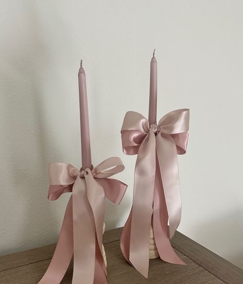 18th Bday Party Ideas Pink, Pink Bow Decorations, Pink Bow Christmas, Bow Candle Holder, Ballerina Party Decor, Pink Vintage Aesthetic, Sanrio Aesthetic, Pink Diy, Sweet 17