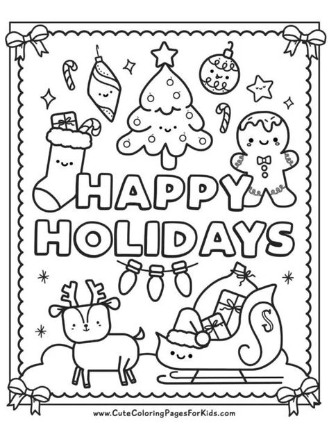 Christmas Coloring Pages: 10 Cute, Free Printable Downloads - Cute Coloring Pages For Kids Gingerbread Man Coloring Page, Christmas Projects For Kids, Free Printable Christmas Coloring Pages, Candy Cane Coloring Page, Cute Coloring Pages For Kids, Merry Christmas Coloring Pages, Christmas Colouring Pages, Christmas Coloring Pages For Kids, Free Christmas Coloring Pages