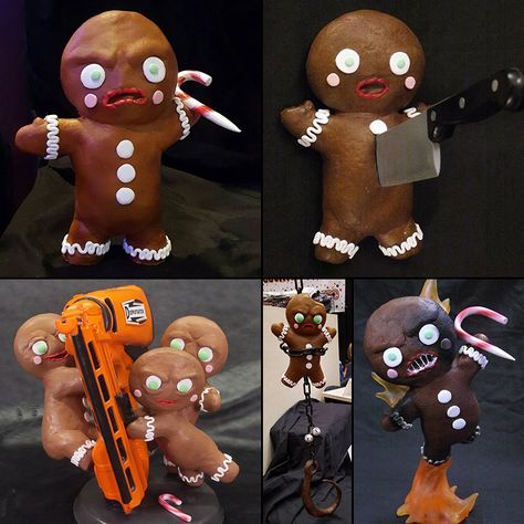 Killer Gingerbread Man Statues Krampus Gingerbread Men, Krampus Decorations, Edgy Christmas, Krampus Art, Christmas Goth, Merry Creepmas, Halloween Maze, Scary Christmas, Spooky Christmas