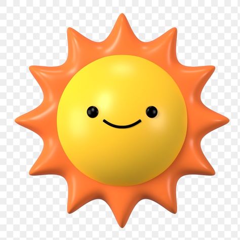 Sun Cute Illustration, Sun Transparent Background, Happy Face Emoticon, Moody Illustration, Sun Gif, Png Sun, Sun Emoji, Sun Cartoon, 3d Sun