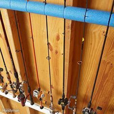 #hunting#fishing Fishing Pole Holder Diy, Pvc Fishing Rod Holder, Diy Fishing Pole, Diy Fishing Rod Holder, Fishing Gear Organization, Fishing Pole Storage, Diy Fishing Rod, Fishing Organization, Fishing Gear Storage