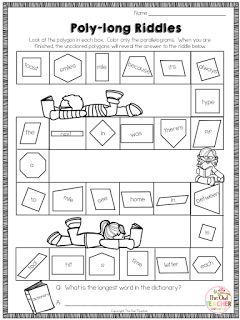 Poly-Long Riddles We have been discussing polygons as a brief review since we have been focusing on the perimeter and area of polygons. While talking about it I noticed some of my students struggle a bit with what exactly parallelograms are. For instance they didn't seem to understand that a rectangle is also a parallelogram. So that's when I quickly whipped up this practice sheet for them (and now for you for free!). I have of course also provided the answer key too! In this sheet students just Polygon Activities, Area Of Polygons, Maths Shapes, Summer School Math, Perimeter And Area, Owl Teacher, Geometry Lessons, Math Riddles, Powerpoint Lesson