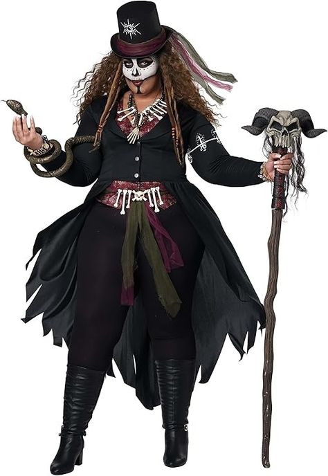 Amazon.com: California Costumes Plus Voodoo Magic Costume Women's 2X : Clothing, Shoes & Jewelry Voodoo Priestess Costume, Fantasia Plus Size, Voodoo Costume, Voodoo Magic, Voodoo Priestess, Plus Size Costume, California Costumes, Plus Size Halloween Costume, Plus Size Costumes