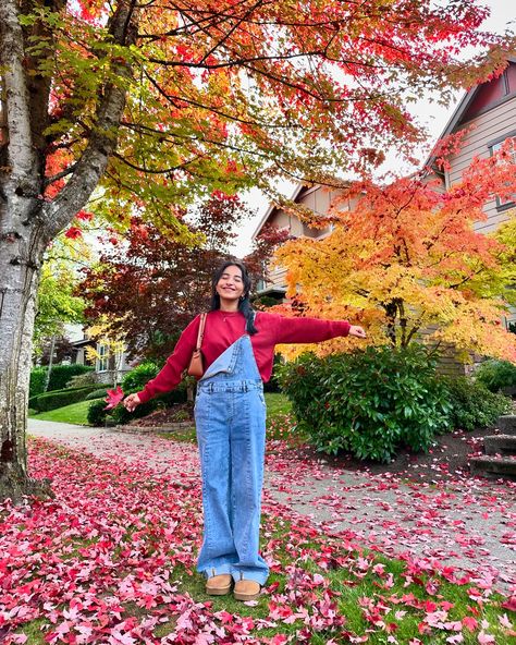 burgundy sweater & overalls 🫶🏼♥️🍂 (swipe for fall leaves poses inspo) pinterest aesthetic, pinterest outfits, fall outfit inspo, fall fashion, fall outfit ideas, fall fashion, fall leaves, casual outfits, casual outfit inspo, fall aesthetic, fall colors, autumn outfits, denim overalls outfit, fall sweater, outfit inspo, fall leaves poses, autumn inspo #falloutfitinspo #falloutfitideas #fallfashioninspo #burgundy #denimoveralls #pinterestaesthetic #pinterestoutfits #casualoutfitideas #falll... Denim Overalls Outfit Fall, Overalls Winter Outfit, Overalls Outfit Fall, Denim Overalls Outfit, Overalls Winter, Cold Weather Outfit, Overalls Outfit, Winter Outfit Ideas, Sweater Outfit