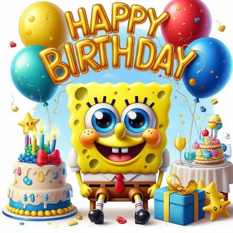 Happy Birthday Spongebob, Spongebob Happy, Anniversary Quotes, Happy Birthday Images, Birthday Images, Happy Birthday Wishes, Disney Mickey, Birthday Wishes, Cake Toppers