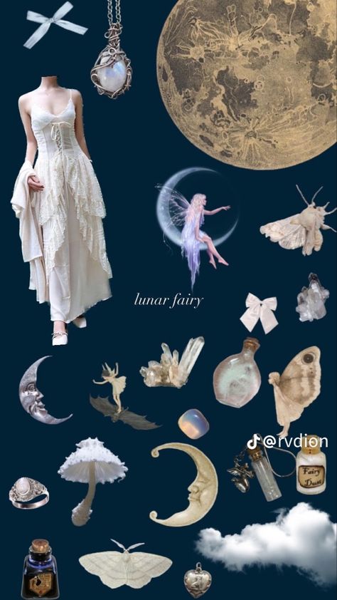 Moon Fairy Aesthetic Outfit, Moon Fairy Aesthetic, Lunar Fairy, Fairy Moodboard, Fairy Aesthetic Outfit, Pisces Fashion, Autumn Core, Moon Fairy, Moon Girl