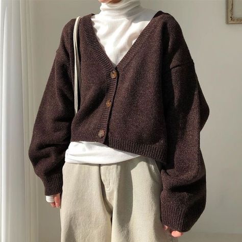 van | nsfr on Twitter: "who in haikyuu ft. soft cozy ootds… " Trousers, Brown Sweater, Turtle Neck, Pants, White